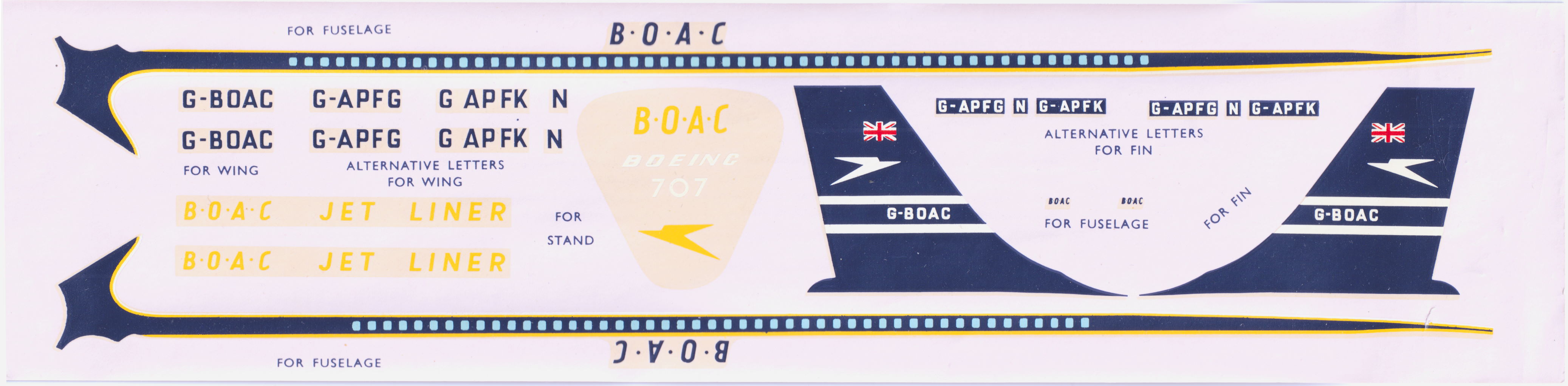 Декаль FROG 349P Boeing 707 Jet Airliner BOAC